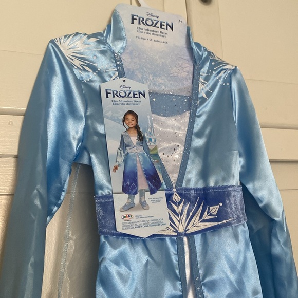 DISNEY FROZEN 💙🩵"ELSA"🩵💙 ADVENTURE DRESS COSTUME SIZE SMALL (4-6X) 🌟NWT🌟 - Picture 3 of 16